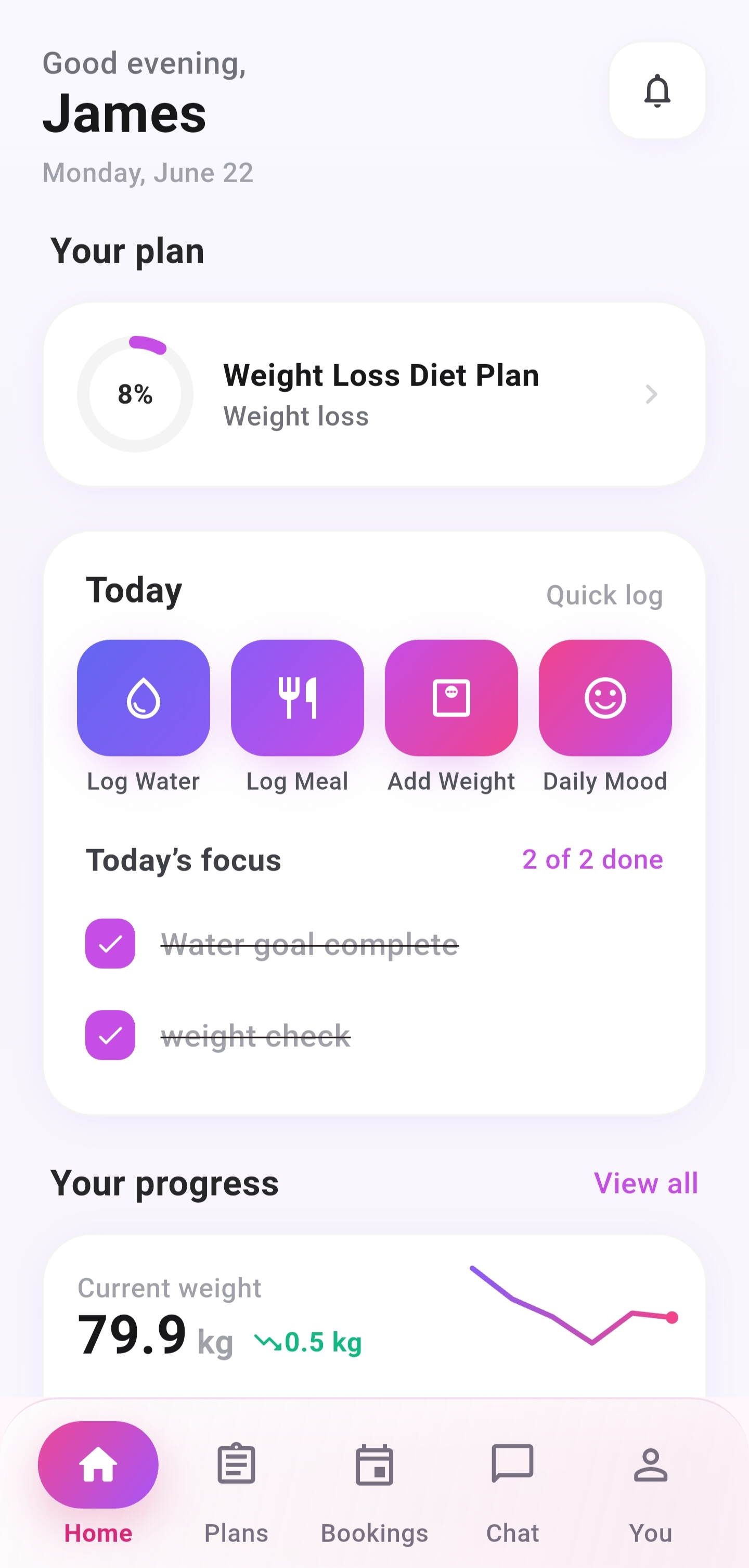 Nutrinimiss App Dashboard